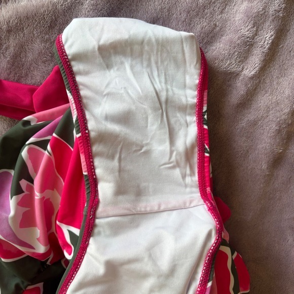 Grace Karin Womens Floral One Shoulder Swimsuit Tie Ruched Tummy Control 2XL New - Picture 8 of 8